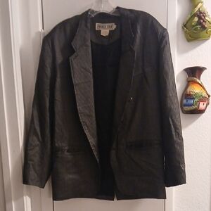 Police File Black Striped Blazer Small